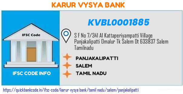 Karur Vysya Bank Panjakalipatti KVBL0001885 IFSC Code