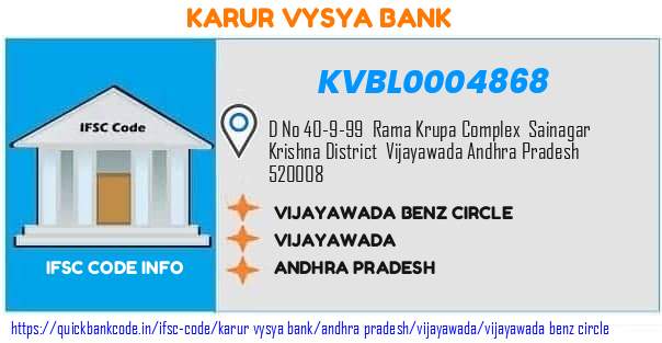 KVBL0004868 Karur Vysya Bank. VIJAYAWADA-BENZ CIRCLE