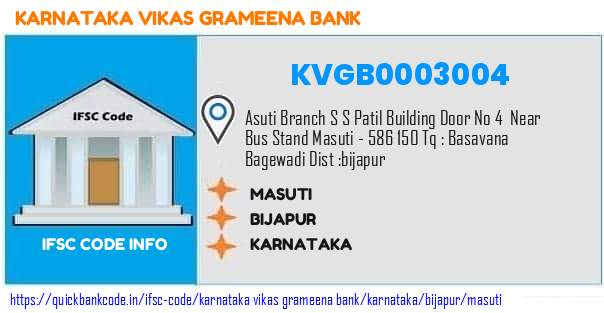 Karnataka Vikas Grameena Bank Masuti KVGB0003004 IFSC Code
