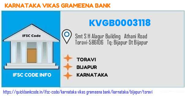 Karnataka Vikas Grameena Bank Toravi KVGB0003118 IFSC Code