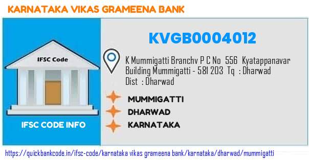 Karnataka Vikas Grameena Bank Mummigatti KVGB0004012 IFSC Code