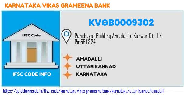 Karnataka Vikas Grameena Bank Amadalli KVGB0009302 IFSC Code