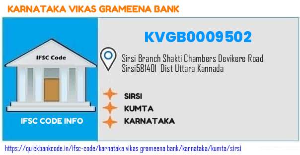Karnataka Vikas Grameena Bank Sirsi KVGB0009502 IFSC Code