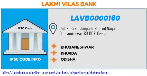 Laxmi Vilas Bank Bhubaneshwar LAVB0000160 IFSC Code
