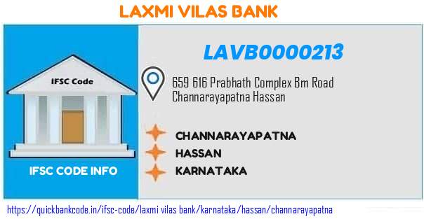 Laxmi Vilas Bank Channarayapatna LAVB0000213 IFSC Code