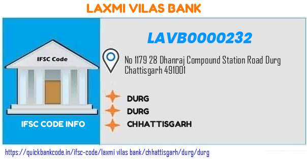 Laxmi Vilas Bank Durg LAVB0000232 IFSC Code