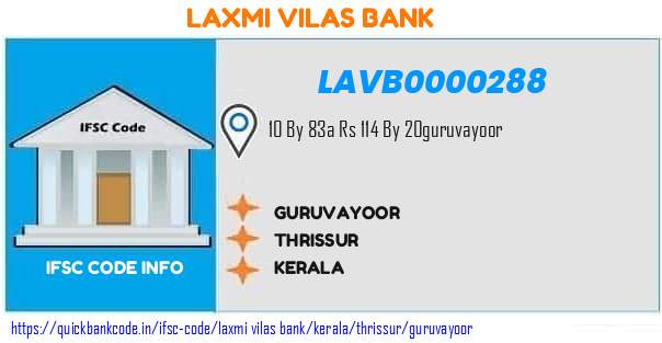 Laxmi Vilas Bank Guruvayoor LAVB0000288 IFSC Code