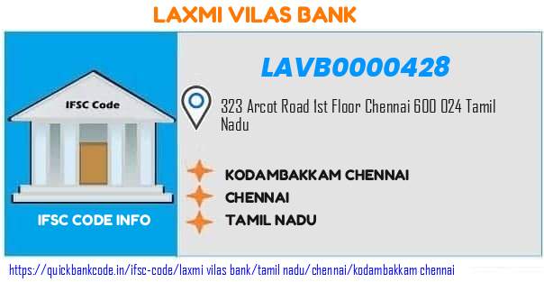 Laxmi Vilas Bank Kodambakkam Chennai LAVB0000428 IFSC Code