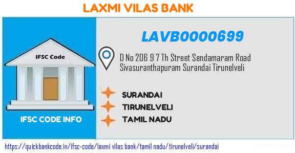 Laxmi Vilas Bank Surandai LAVB0000699 IFSC Code