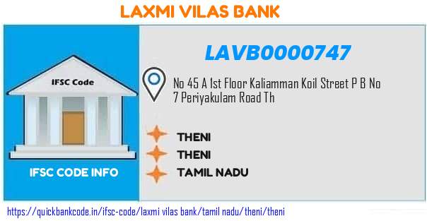 Laxmi Vilas Bank Theni LAVB0000747 IFSC Code