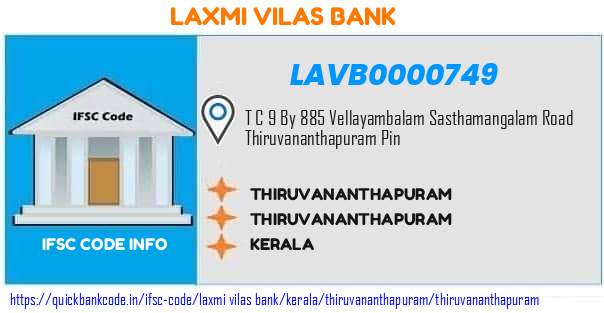 Laxmi Vilas Bank Thiruvananthapuram LAVB0000749 IFSC Code