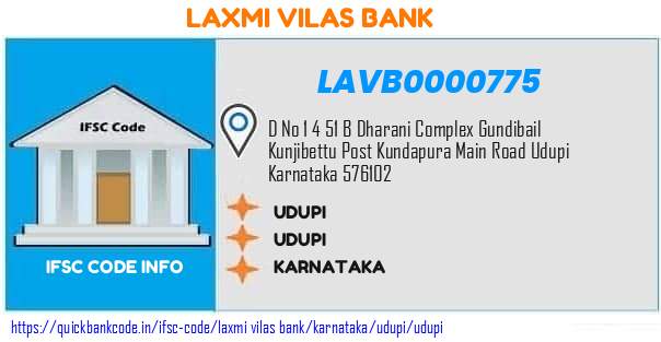 Laxmi Vilas Bank Udupi LAVB0000775 IFSC Code