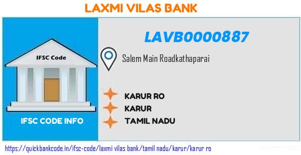 Laxmi Vilas Bank Karur Ro LAVB0000887 IFSC Code