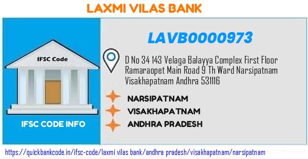 Laxmi Vilas Bank Narsipatnam LAVB0000973 IFSC Code