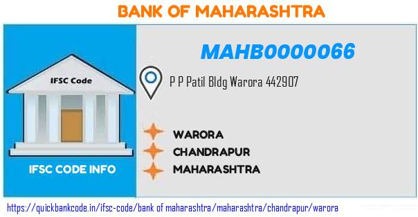 Bank of Maharashtra Warora MAHB0000066 IFSC Code