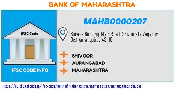 Bank of Maharashtra Shivoor MAHB0000207 IFSC Code