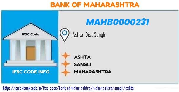 Bank of Maharashtra Ashta MAHB0000231 IFSC Code