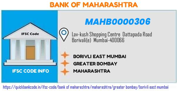 Bank of Maharashtra Borivli East Mumbai MAHB0000306 IFSC Code