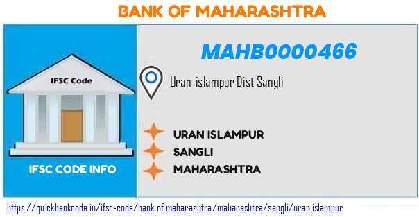 Bank of Maharashtra Uran Islampur MAHB0000466 IFSC Code