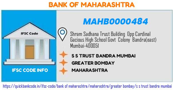 Bank of Maharashtra S S Trust Bandra Mumbai MAHB0000484 IFSC Code