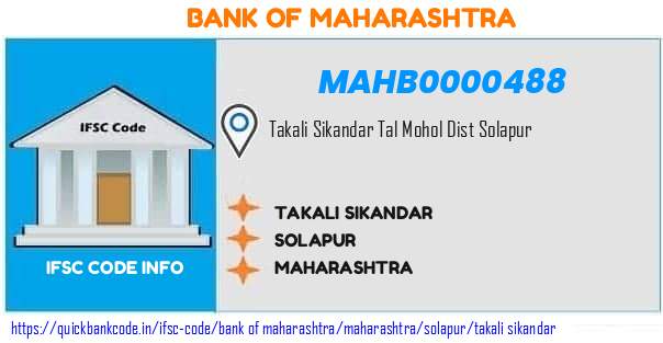 Bank of Maharashtra Takali Sikandar MAHB0000488 IFSC Code