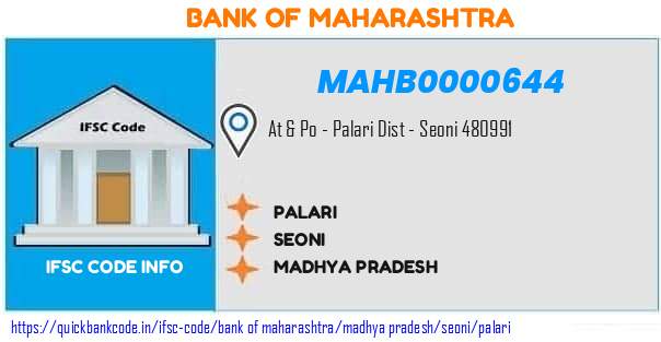 Bank of Maharashtra Palari MAHB0000644 IFSC Code