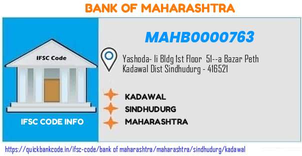 Bank of Maharashtra Kadawal MAHB0000763 IFSC Code