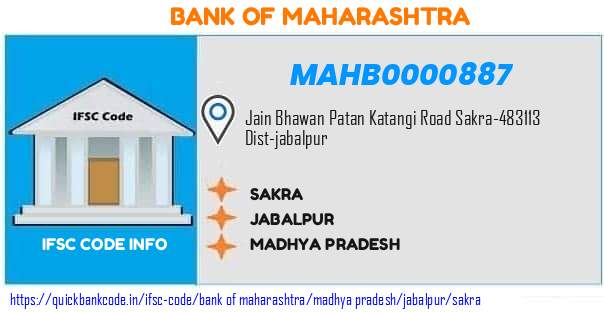 Bank of Maharashtra Sakra MAHB0000887 IFSC Code