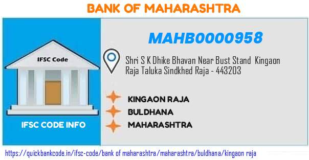 MAHB0000958 Bank of Maharashtra. KINGAON RAJA