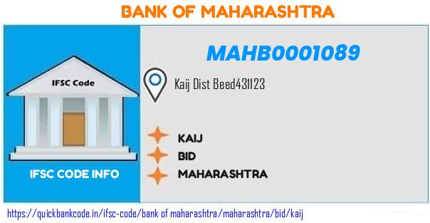 Bank of Maharashtra Kaij MAHB0001089 IFSC Code