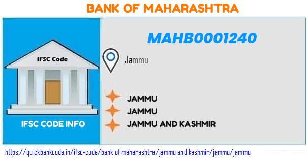 Bank of Maharashtra Jammu MAHB0001240 IFSC Code