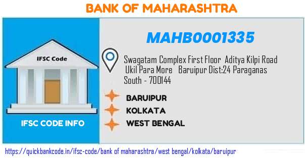 Bank of Maharashtra Baruipur MAHB0001335 IFSC Code