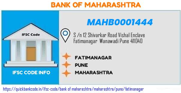 Bank of Maharashtra Fatimanagar MAHB0001444 IFSC Code