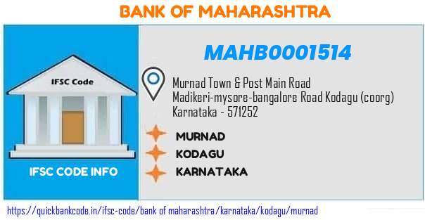 Bank of Maharashtra Murnad MAHB0001514 IFSC Code