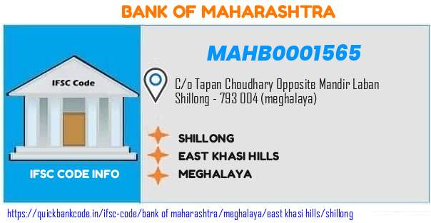 Bank of Maharashtra Shillong MAHB0001565 IFSC Code