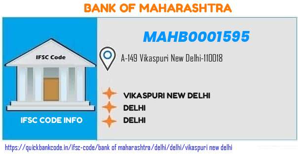 Bank of Maharashtra Vikaspuri New Delhi MAHB0001595 IFSC Code