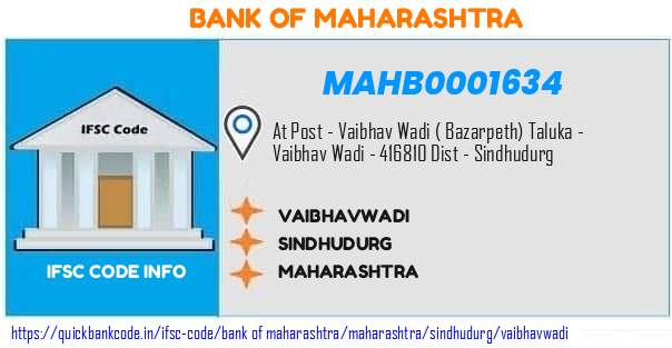 Bank of Maharashtra Vaibhavwadi MAHB0001634 IFSC Code