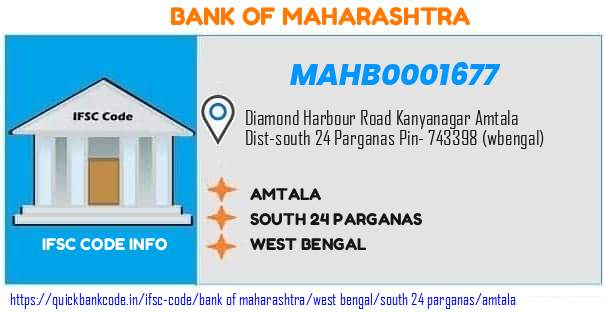 Bank of Maharashtra Amtala MAHB0001677 IFSC Code