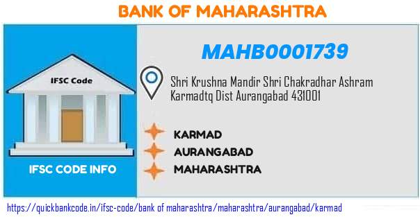 Bank of Maharashtra Karmad MAHB0001739 IFSC Code