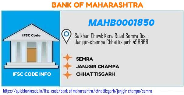 Bank of Maharashtra Semra MAHB0001850 IFSC Code