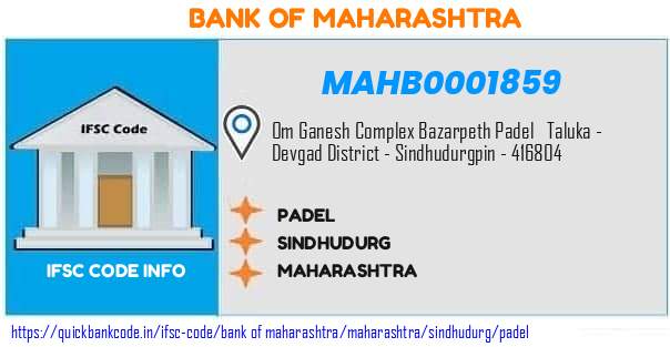 Bank of Maharashtra Padel MAHB0001859 IFSC Code