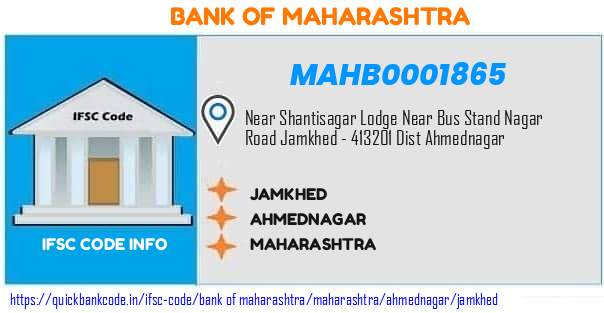 Bank of Maharashtra Jamkhed MAHB0001865 IFSC Code