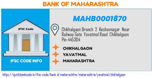Bank of Maharashtra Chikhalgaon MAHB0001870 IFSC Code