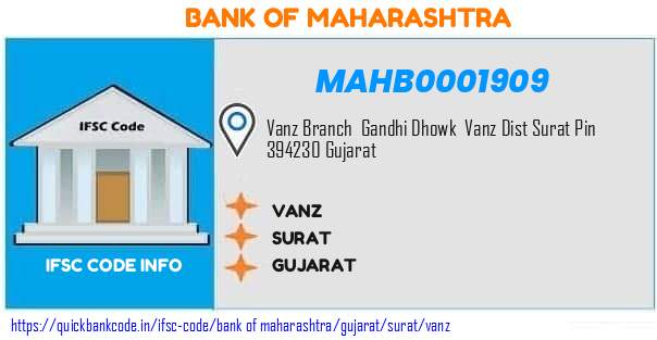 Bank of Maharashtra Vanz MAHB0001909 IFSC Code