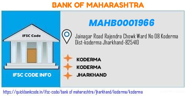 Bank of Maharashtra Koderma MAHB0001966 IFSC Code