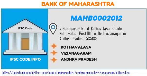 Bank of Maharashtra Kothavalasa MAHB0002012 IFSC Code