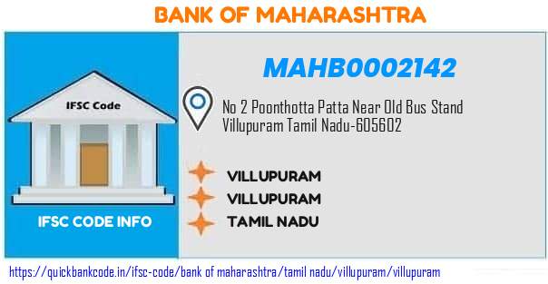 Bank of Maharashtra Villupuram MAHB0002142 IFSC Code