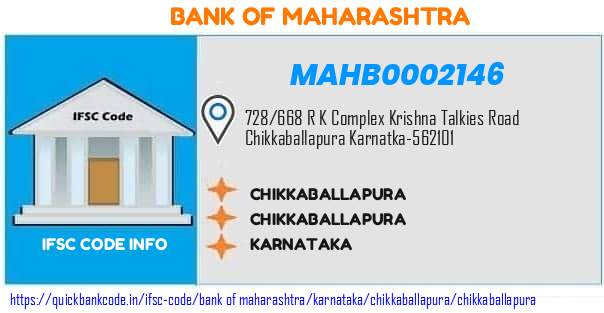 MAHB0002146 Bank of Maharashtra. CHIKKABALLAPURA