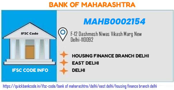 Bank of Maharashtra Housing Finance Branch Delhi MAHB0002154 IFSC Code