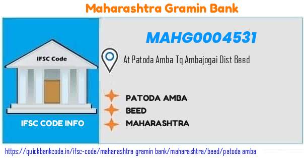 Maharashtra Gramin Bank Patoda Amba MAHG0004531 IFSC Code